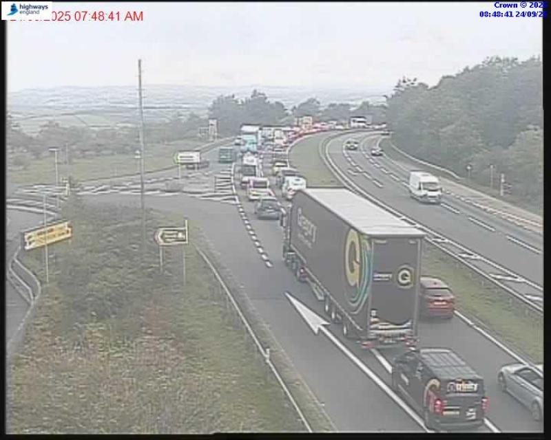 LIVE: Multi-vehicle collision on A38 near Exeter causing long delays