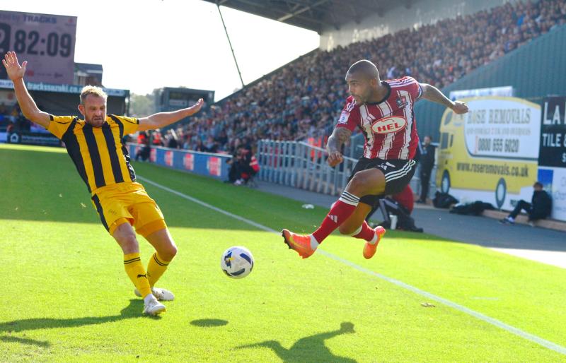 Exeter striker Josh Magennis. Pic from PPAUK
