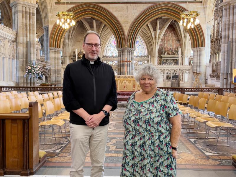 Exeter Cathedral hosts special celebrity guest in fascinating visit