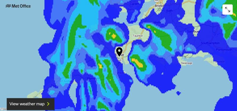 ALERT: Yellow weather warning for Devon as Storm Amy hits UK