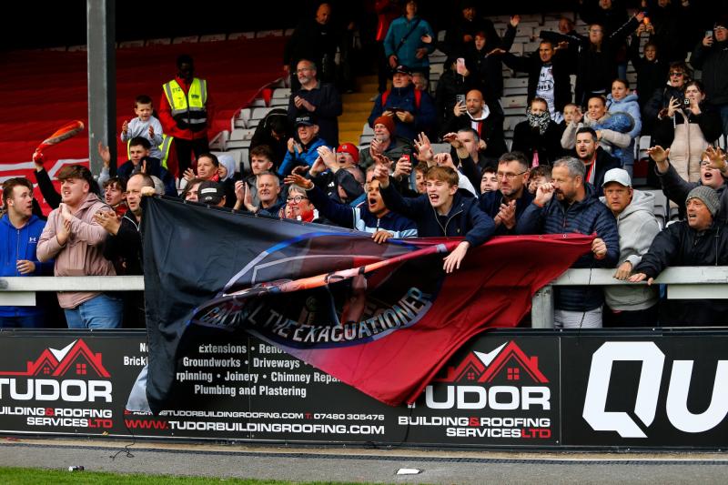 Exeter City fans at Lincoln. Pic from PPAUK