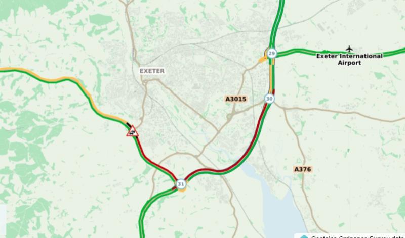 M5 Congestion Near Exeter Causes Major Delays for Motorists