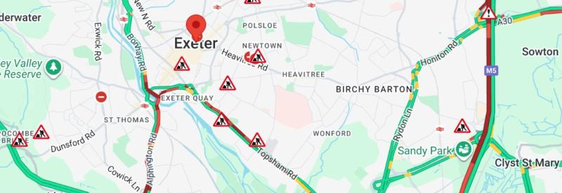 Heavy delays on M5 Southbound near Exeter following earlier incident