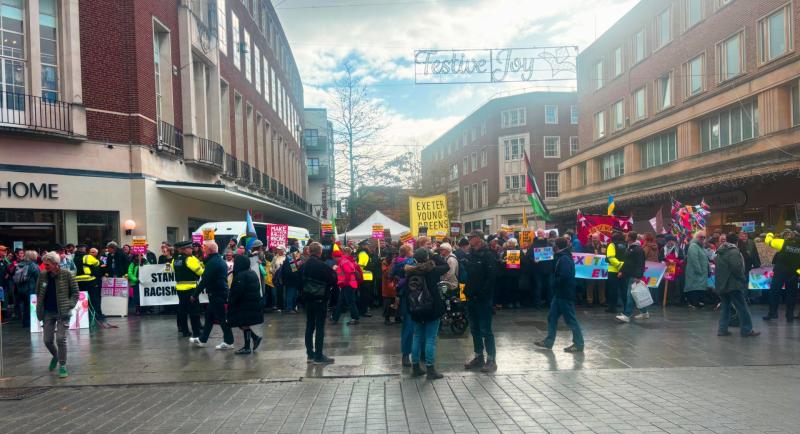 Hundreds rally in Exeter for ‘Exeter is for Everyone’ march as far-right counter-protest takes place nearby 