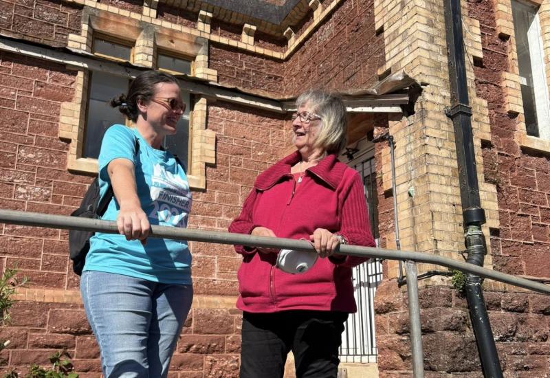 Cat Johns (left) and Lynn Alford-Burow of the Clifton and Maidenway Community Partnership at the old monastery at Paignton  Image Mike Morrison Paignton Community Steam