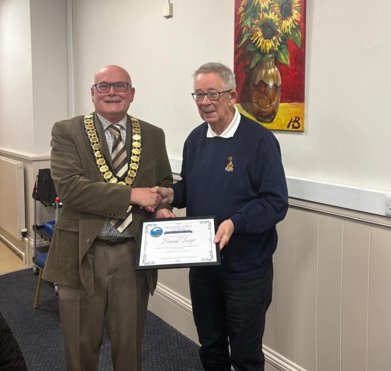 Mayor Clive Nicolls with Frank Tozer