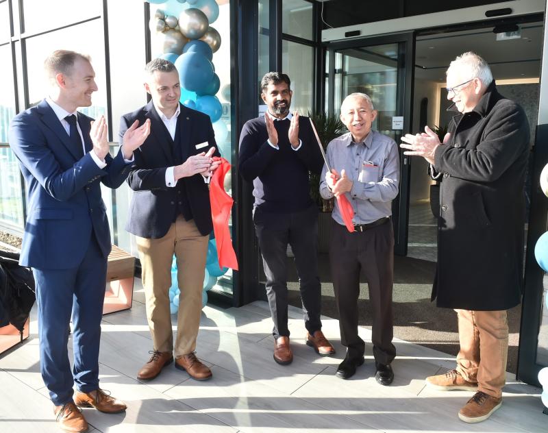 Hotel Indigo opened by Koh Wee Meng with hotel general manager James Farley left and Martin Rogers on the right