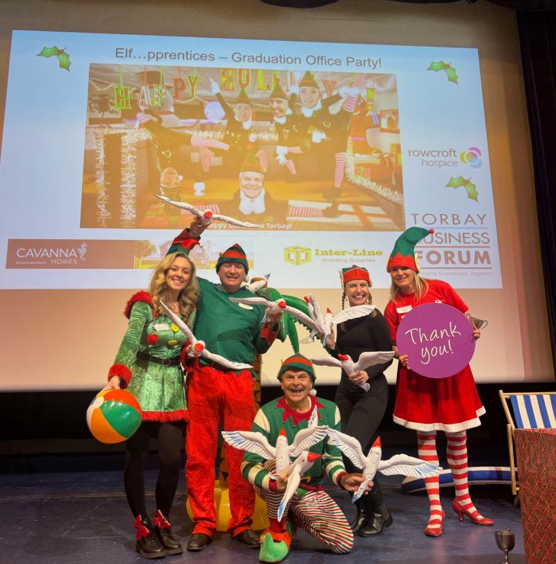 Torbay businesses unite in festive spirit to raise £1,000 for Rowcroft Hospice