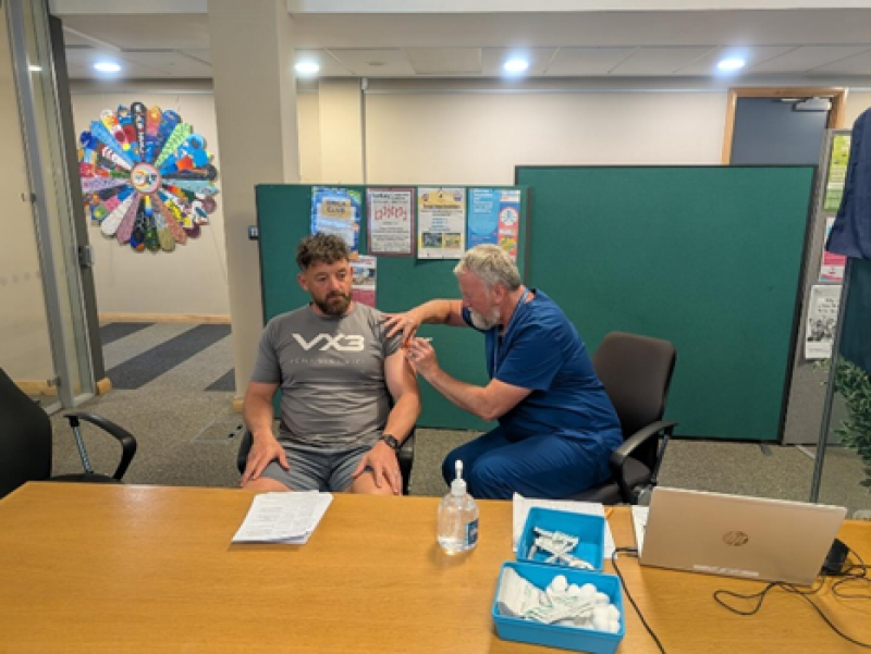 A flu vaccination at the Hub in Paignton Library (Photo courtesy: Kevin Dixon)