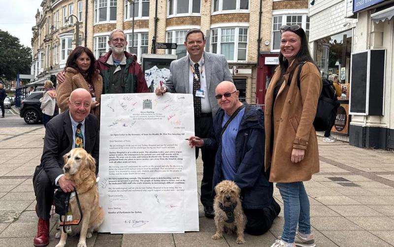 Torbay MP Steve Darling with a letter for the Health Minister