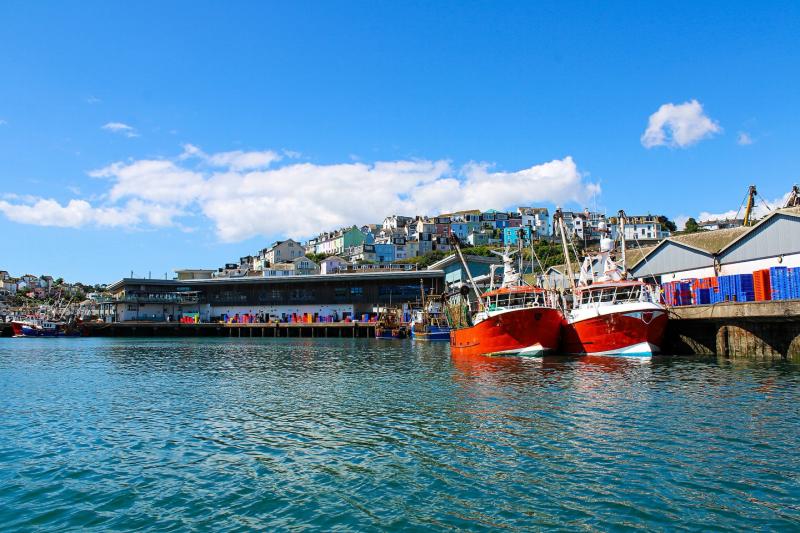 Brixham fish market and harbour
