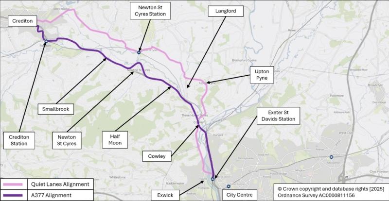 Exeter to Crediton cycle trail plan progresses after years of campaigning