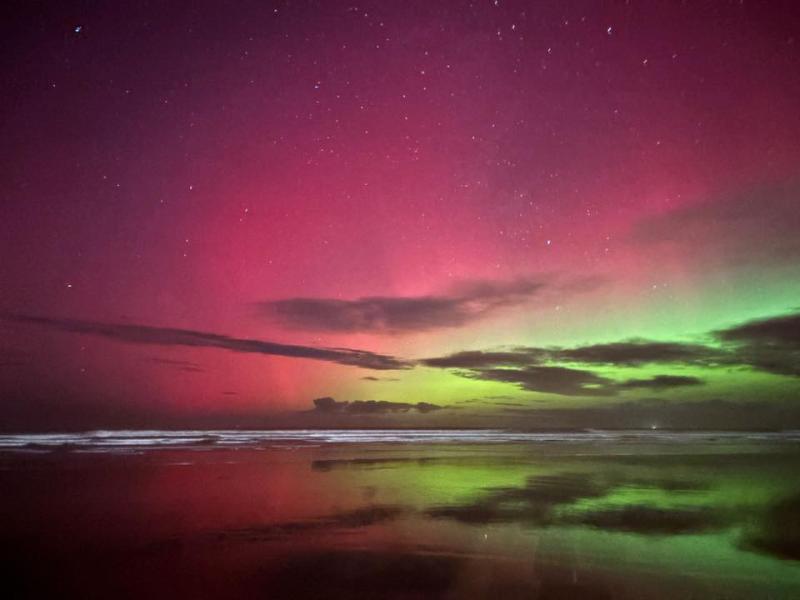 Rare Northern Lights phenomenon turns UK skies green and pink