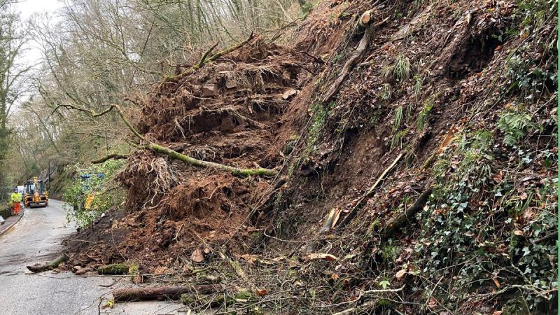 Major North Devon road remains closed for a month after storm