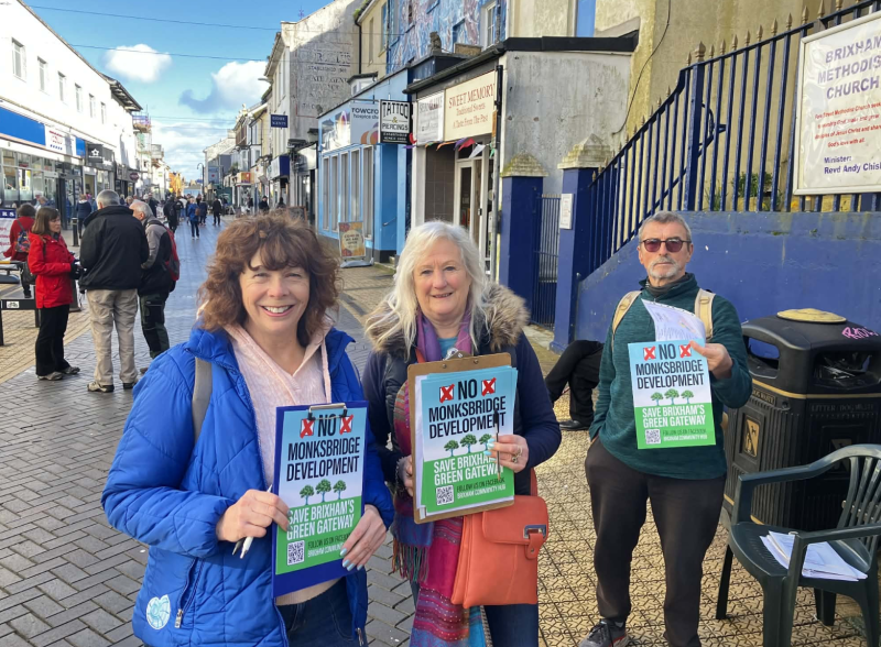 Hundreds protest against 175-home plan for Brixham green space