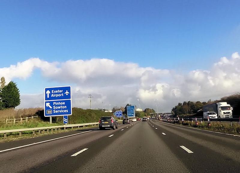 Major safety barrier replacement to begin on M5 between Exeter junctions from May 2026